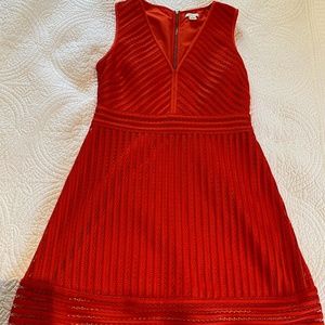 J Crew V neck Red cocktail dress